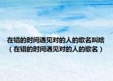 在错的时间遇见对的人的歌名叫啥（在错的时间遇见对的人的歌名）