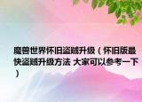 魔兽世界怀旧盗贼升级（怀旧版最快盗贼升级方法 大家可以参考一下）