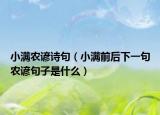 小满农谚诗句（小满前后下一句农谚句子是什么）
