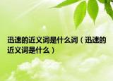 迅速的近义词是什么词（迅速的近义词是什么）