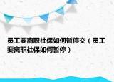 员工要离职社保如何暂停交（员工要离职社保如何暂停）