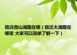 宿迁微山湖路在哪（宿迁太湖路在哪里 大家可以简单了解一下）