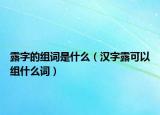 露字的组词是什么（汉字露可以组什么词）