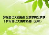 梦见自己大便是什么意思周公解梦（梦见自己大便意思是什么呢）
