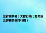含锌的食物十大排行表（有关富含锌的食物排行榜）