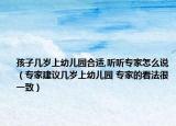 孩子几岁上幼儿园合适,听听专家怎么说（专家建议几岁上幼儿园 专家的看法很一致）