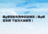 赣g哪里的车牌号码是哪里（赣g哪里车牌 下面为大家解答）