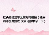 红头鸭红烧怎么做好吃视频（红头鸭怎么做好吃 大家可以学习一下）