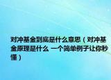 对冲基金到底是什么意思（对冲基金原理是什么 一个简单例子让你秒懂）