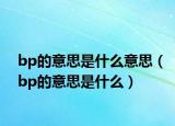 bp的意思是什么意思（bp的意思是什么）