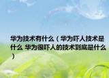 华为技术有什么（华为吓人技术是什么 华为很吓人的技术到底是什么）