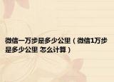 微信一万步是多少公里（微信1万步是多少公里 怎么计算）