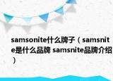 samsonite什么牌子（samsnite是什么品牌 samsnite品牌介绍）