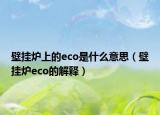 壁挂炉上的eco是什么意思（壁挂炉eco的解释）