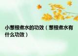小葱根煮水的功效（葱根煮水有什么功效）