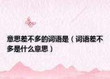 意思差不多的词语是（词语差不多是什么意思）