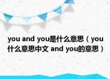 you and you是什么意思（you什么意思中文 and you的意思）