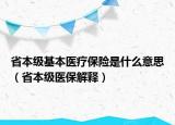 省本级基本医疗保险是什么意思（省本级医保解释）