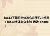 ios13下载的字体怎么在手机中使用（ios13字体怎么安装 玩转iphone）