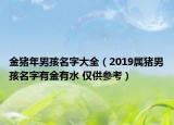 金猪年男孩名字大全（2019属猪男孩名字有金有水 仅供参考）