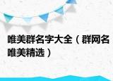 唯美群名字大全（群网名唯美精选）