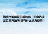 河南汽油都是乙醇的吗（河南汽油是乙醇汽油吗 还有什么地方使用）