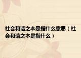 社会和谐之本是指什么意思（社会和谐之本是指什么）