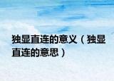 独显直连的意义（独显直连的意思）