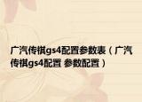 广汽传祺gs4配置参数表（广汽传祺gs4配置 参数配置）