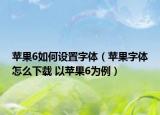 苹果6如何设置字体（苹果字体怎么下载 以苹果6为例）