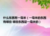 什么东西有一毫米（一毫米的东西有哪些 哪些东西是一毫米的）