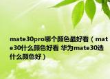 mate30pro哪个颜色最好看（mate30什么颜色好看 华为mate30选什么颜色好）