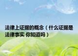 法律上证据的概念（什么证据是法律事实 你知道吗）