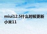 miui12.5什么时候更新小米11