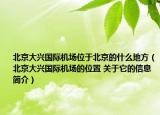 北京大兴国际机场位于北京的什么地方（北京大兴国际机场的位置 关于它的信息简介）