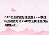 CAD怎么修改标注设置（cad快速标注设置方法 CAD怎么快速更改所有的标注）