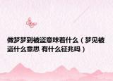 做梦梦到被盗意味着什么（梦见被盗什么意思 有什么征兆吗）
