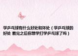 学乒乓球有什么好处和坏处（学乒乓球的好处 看完之后你想学打学乒乓球了吗）