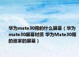 华为mate30用的什么屏幕（华为mate30屏幕材质 华为Mate30用的谁家的屏幕）