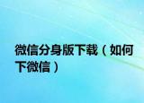 微信分身版下载（如何下微信）