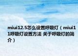 miui12.5怎么设置呼吸灯（miui11呼吸灯设置方法 关于呼吸灯的简介）