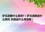 梦见泥鳅什么意思?（梦见泥鳅是什么预兆 究竟是什么意思呢）
