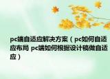 pc端自适应解决方案（pc如何自适应布局 pc端如何根据设计稿做自适应）