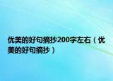 优美的好句摘抄200字左右（优美的好句摘抄）