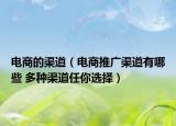电商的渠道（电商推广渠道有哪些 多种渠道任你选择）