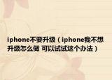 iphone不要升级（iphone我不想升级怎么做 可以试试这个办法）