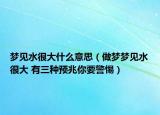 梦见水很大什么意思（做梦梦见水很大 有三种预兆你要警惕）