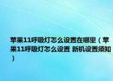 苹果11呼吸灯怎么设置在哪里（苹果11呼吸灯怎么设置 新机设置须知）