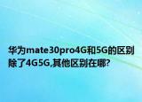 华为mate30pro4G和5G的区别除了4G5G,其他区别在哪?