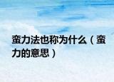 蛮力法也称为什么（蛮力的意思）